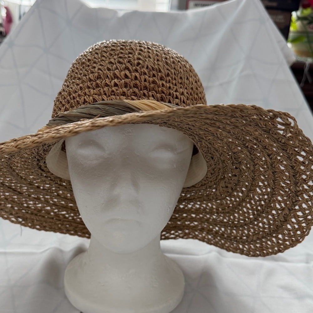 Elegant Tan Woven Sun Hat